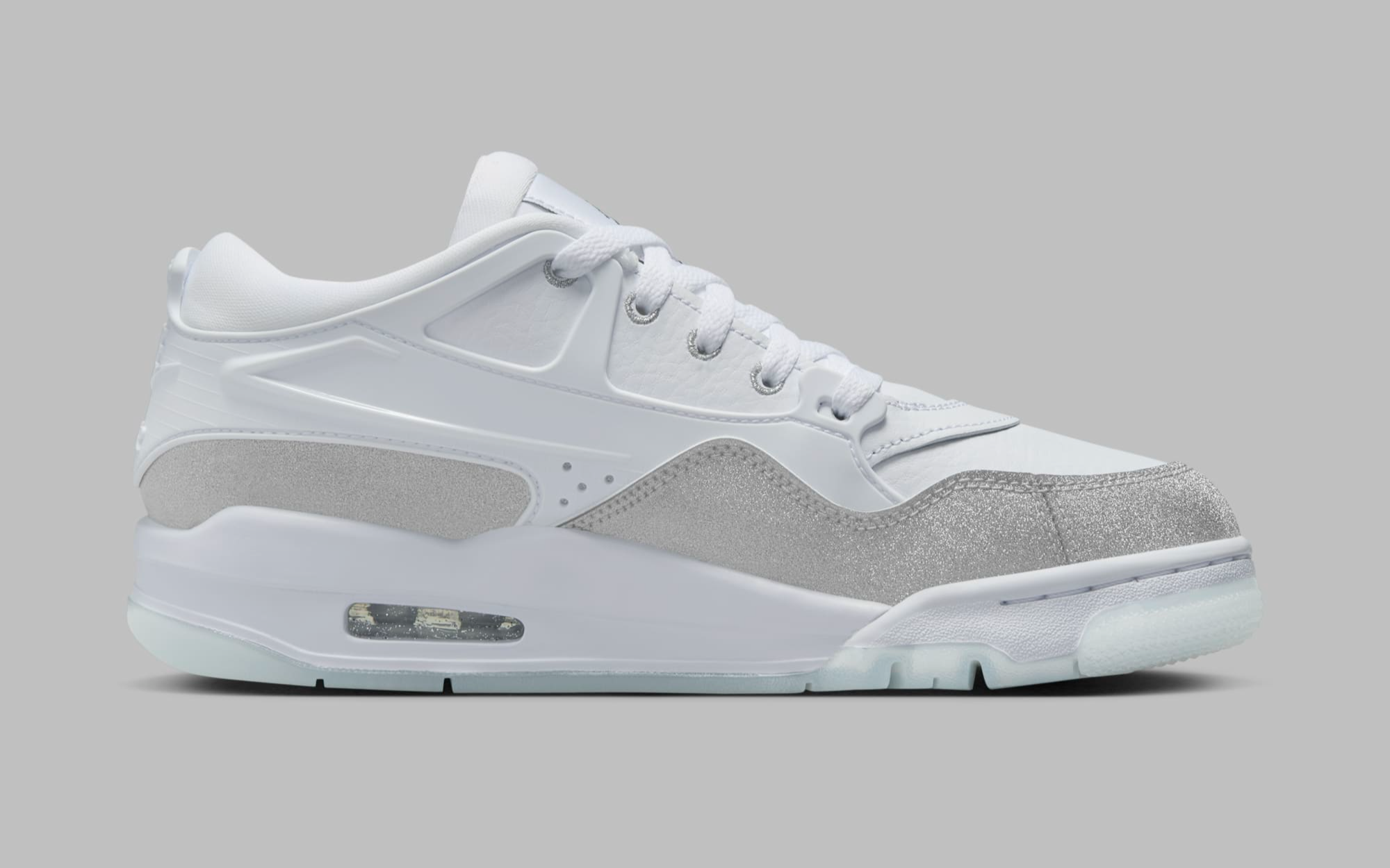 white jordans silver glitter