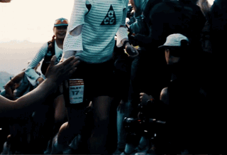 Elite trail runners Riley Brady & Caleb Olson racing in the ultra-breathable, innovative Nike Radical AirFlow long-sleeve top debuted by Nike ACG.