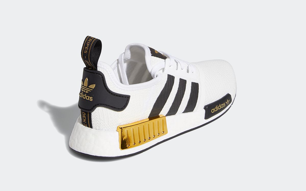 Adidas nmd store black white gold