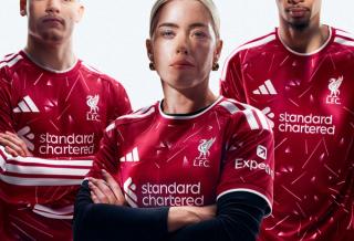 Liverpool's 26/27 adidas Home Jersey, in short-sleeve and long-sleeve forms, worn by Florian Wirtz, Denise O'Sullivan & Hugo Ekitike.