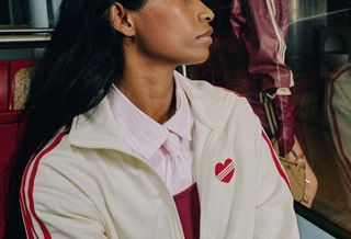 Models wearing adidas Originals apparel in honor of Valentine's Day 2026.