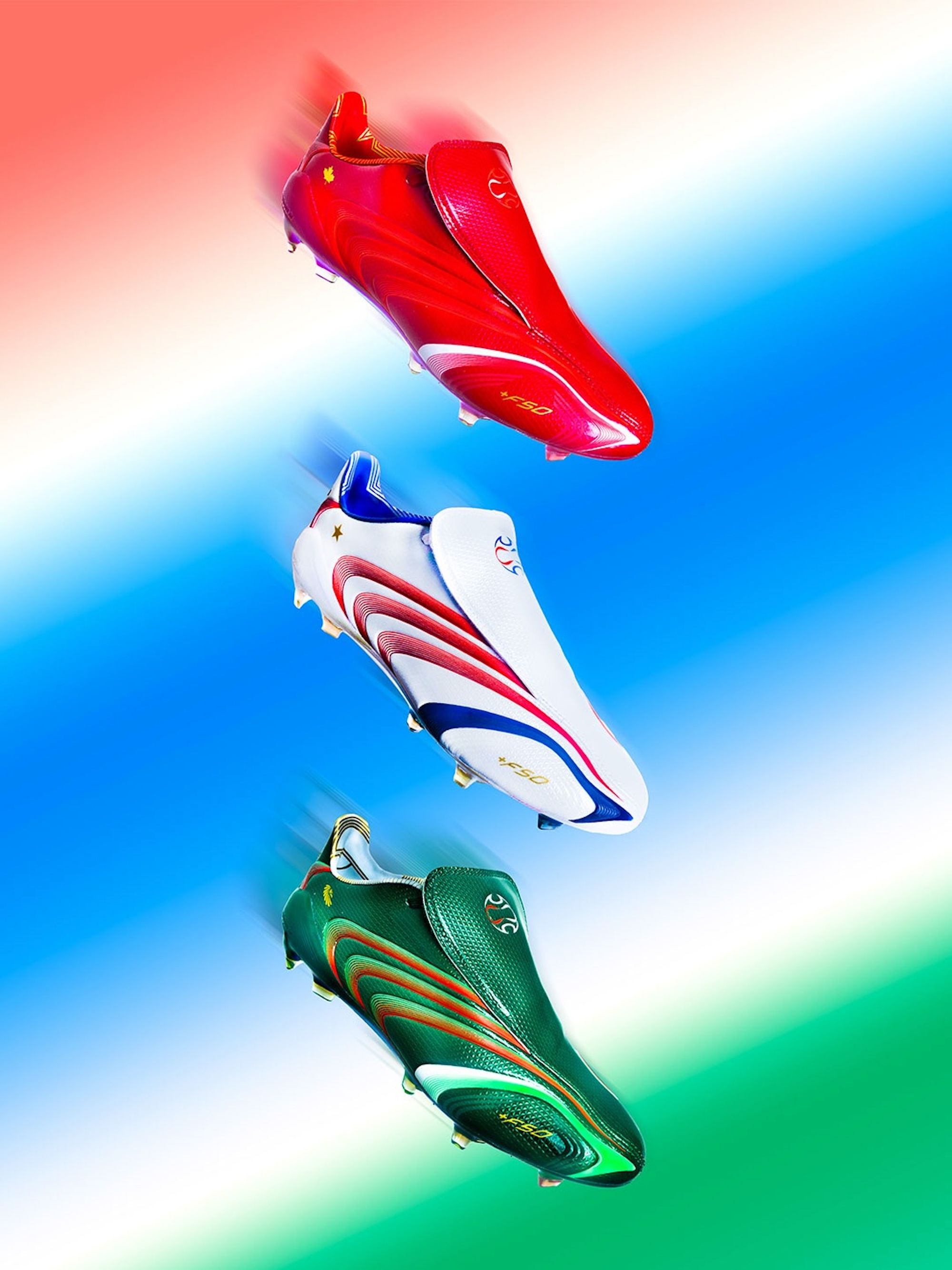 adidas F50 Tunit Football Boot Collection inspired by the three host nations of the FIFA World Cup 26™. Photos via adidas.
