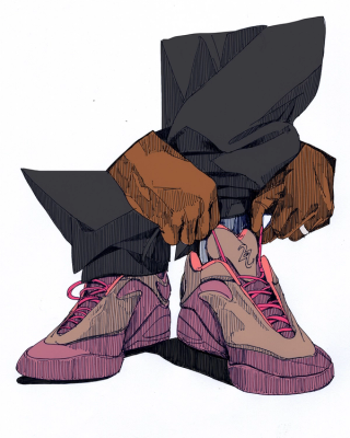 Sketch of the Converse SHAI 001 LACE UP "Berry" by Jacob Rochester. Photo via Nike.