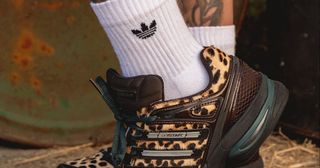 GloRilla wearing "Leopard" adidas AdiStar Control 5.