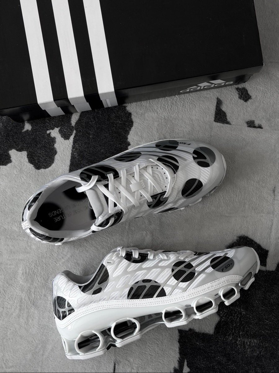 One Locale x adidas F50+ Megaride "Polka Dot" (White). Photo via UP TO DATE.