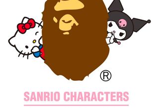 Logo lock-up for BAPE® x Sanrio collection featuring Hello Kitty and Kuromi.