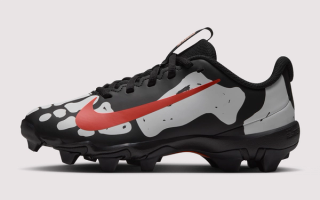 Ja'Marr Chase x Nike Vapor Pro "Skeleton" U.S. Football Cleats (Big Kids'; SKU: IX6993-001). Photo via Nike.