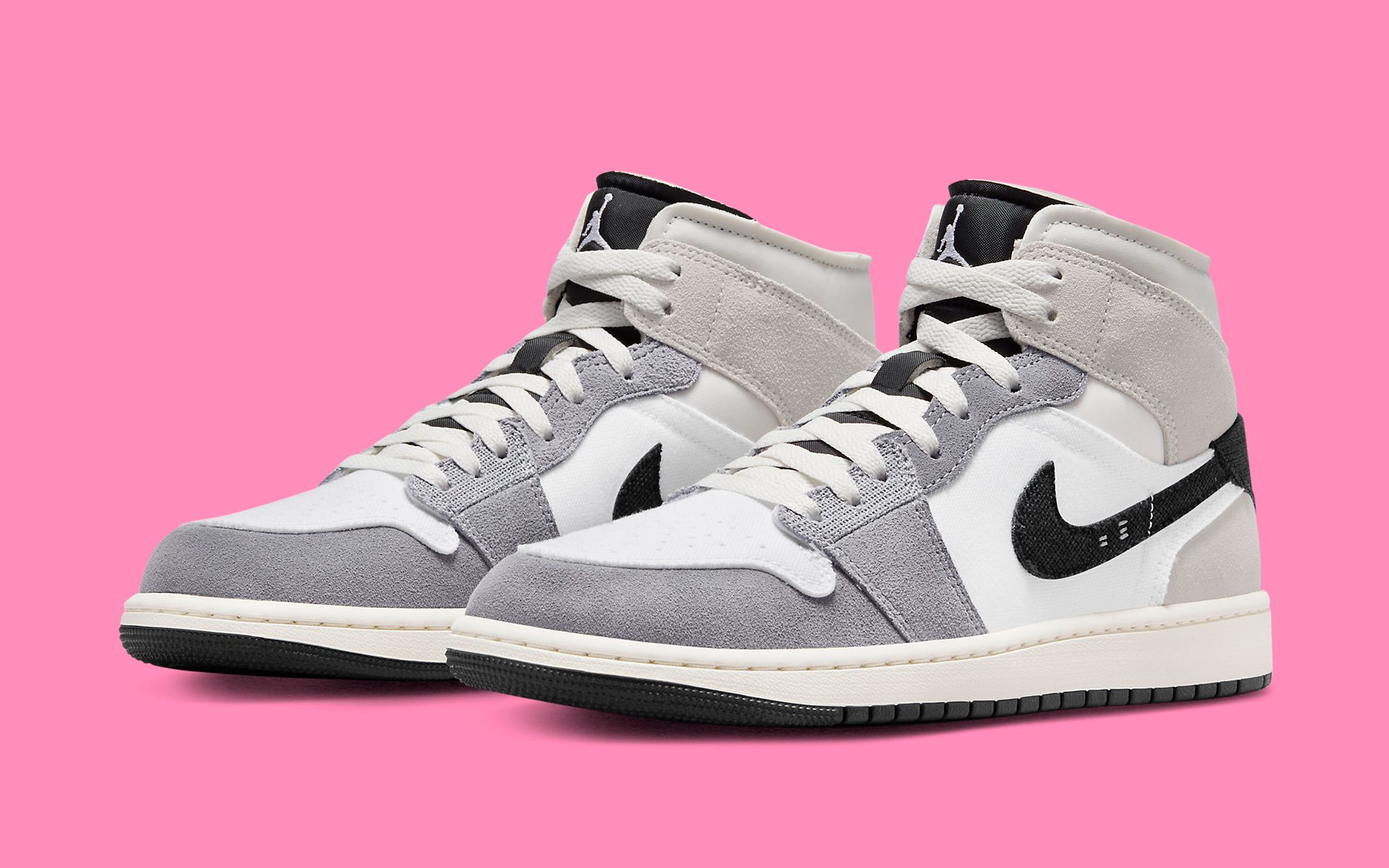 Nike Air Jordan 1 Mid SE Craft Cement Grey White Sneakers