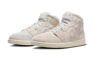 Available Now // Air Gs Brand New Jordan 1 Mid Pastel Vivid Green Fashion Sneake Craft "Beige Suede"
