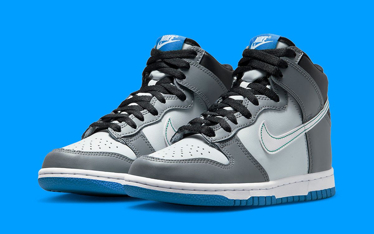Kids Nike Dunk High Appears in Grey and Blue Hue | House of