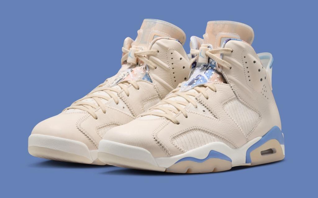 Air Jordan 6 in Sashiko colorway with Japanese textile-inspired quilting pattern detail