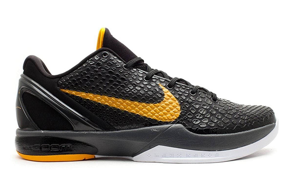Vintage Nike Kobe VI 6 Black Del Sol Dark Grey 2010 Sneakers
