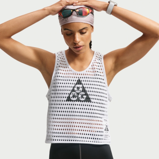 Women's Nike ACG Radical AirFlow Short-Sleeve Running Tank Top in "White" (White/Anthracite)