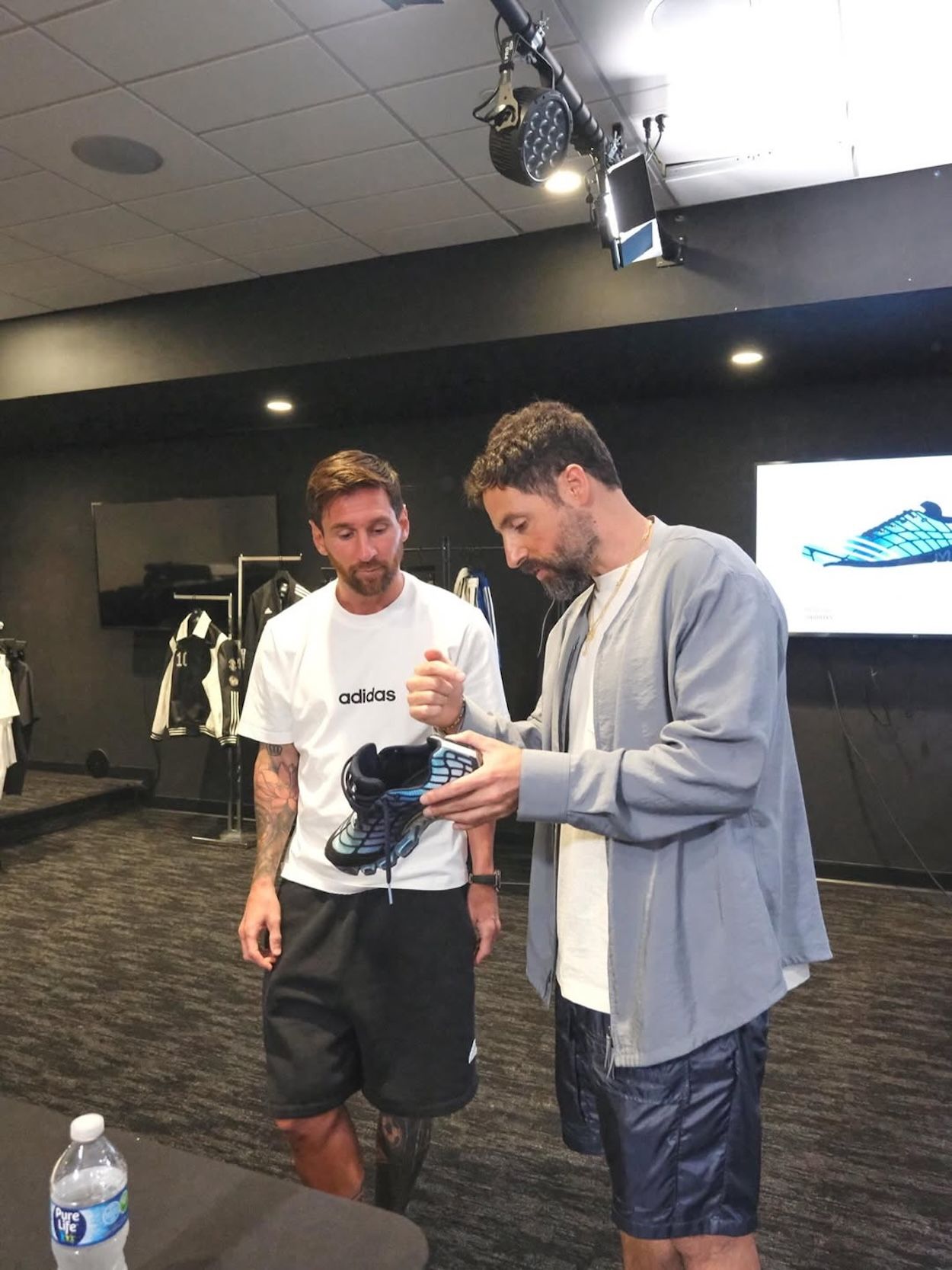 Lionel Messi & Ronnie Fieg for Kith x adidas Football. Photo via Ronnie Fieg.