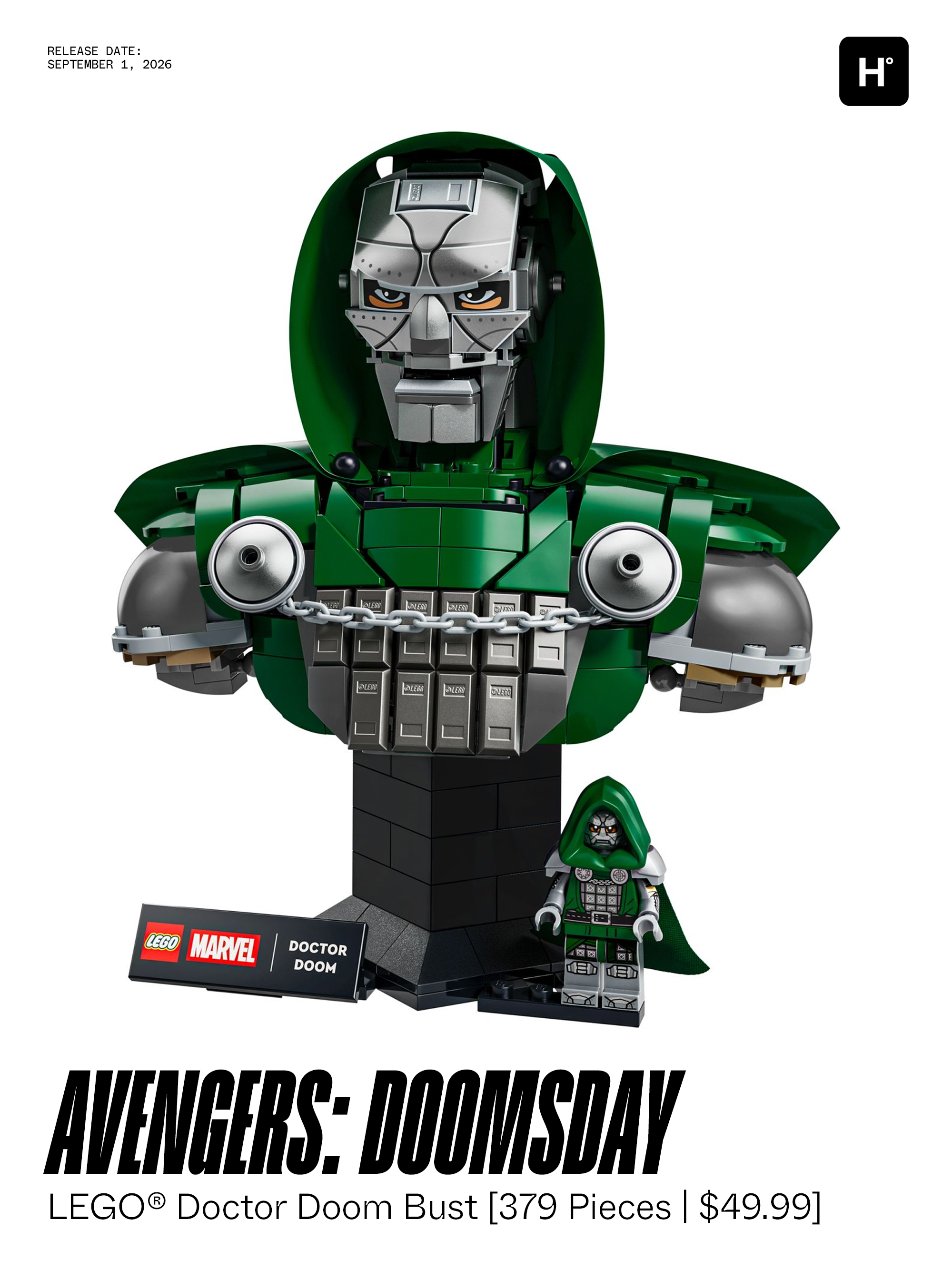 LEGO Marvel Doctor Doom Bust — 379 pieces — $49.99