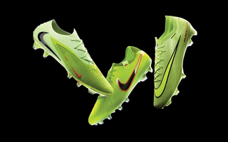 Nike Football's "Max Voltage" Collection, featuring the Phantom 6, Mercurial Vapor 16, and Tiempo Legend 10.