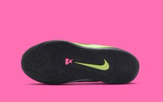 Outsole of Big Kids' Nike A'One in a "Volt" color scheme.