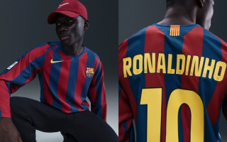 Nike Football's FC Barcelona, Ronaldinho 2006-06 Home Jersey Reissue collection.