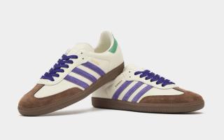 The Adidas Samba OG Surfaces in Sail, Purple, and Green