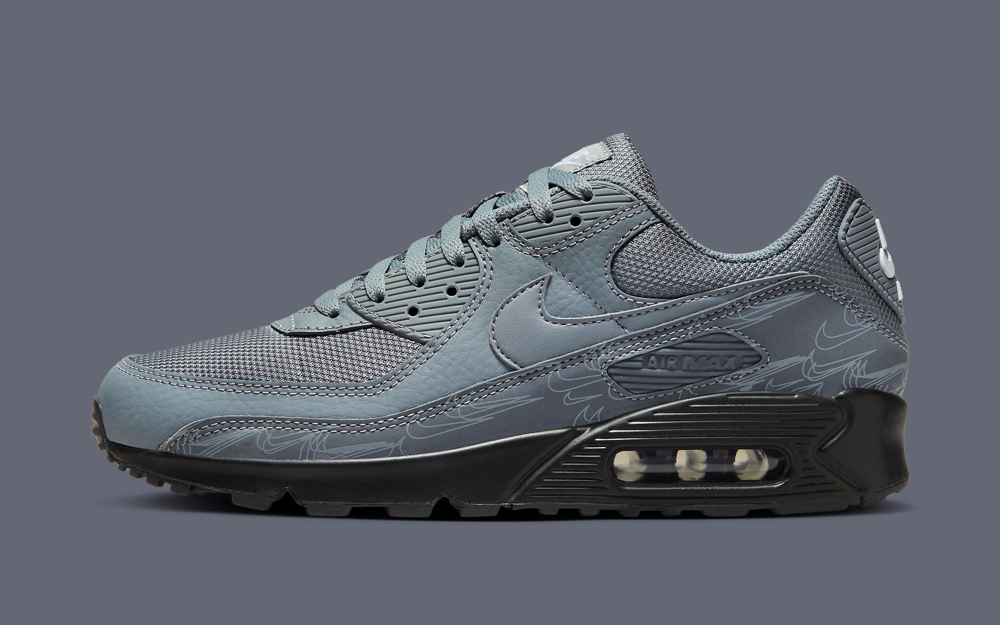nike air max 90 leather tumbled grey