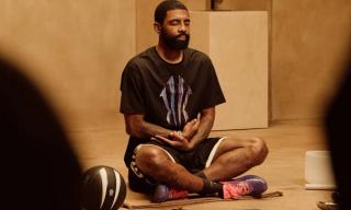 Kyrie Irving wearing his ANTA KAI 3 "432Hz" basketball sneaker.