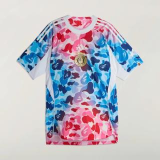 BAPE®︎ x Adidas Football Jersey "Shock Blue" collaboration.