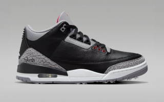 Speculative mock-up of the Air Jordan 3 “Black Cement” Golf Shoes (SKU: IX6149-100).