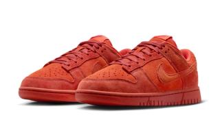 The Nike Dunk Low SE "Picante Red" Arrives in All-Suede