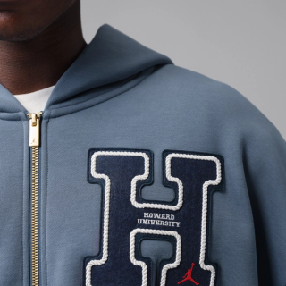 Howard University x Jordan Flight Men's Fleece Full-Zip Hoodie "College Navy" (SKU: IU5517-419). Photo via Nike.