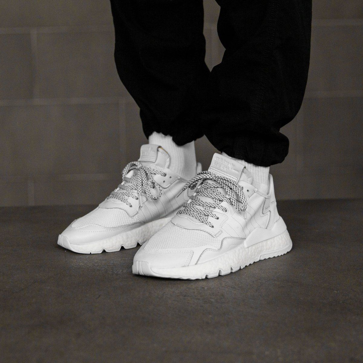 Available Now Triple White adidas Nite Jogger