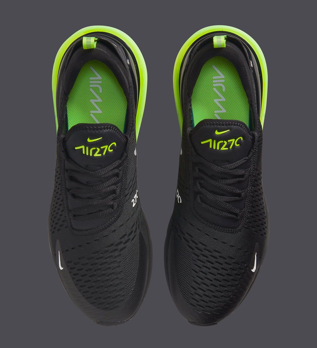 Nike air max 27 black sales and neon green