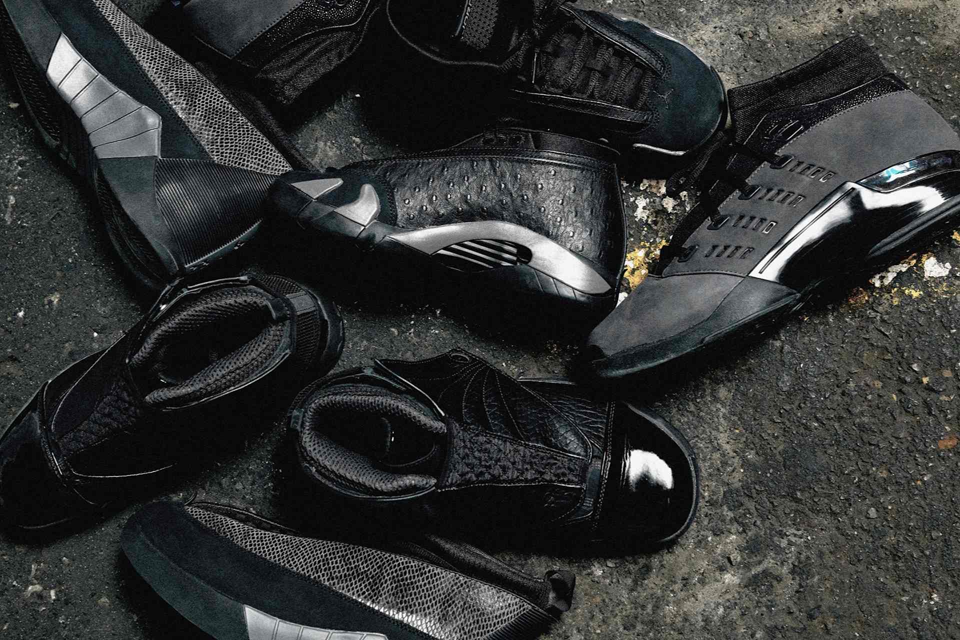 Speculative mock-up of the Air Jordan "Black Pack" retro collection.