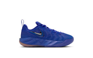 Caitlin Clark's debut signature sneaker, the Nike Caitlin 1 in a "Racer Blue" color scheme.