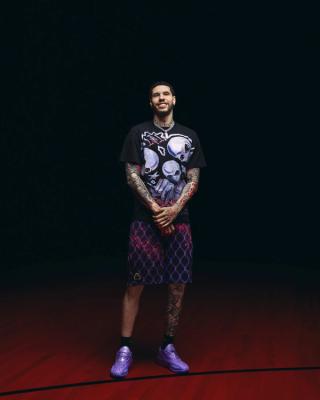 LaMelo Ball wearing his PUMA MB.06 "Shooting Star" basketball shoe. Photo via PUMA.