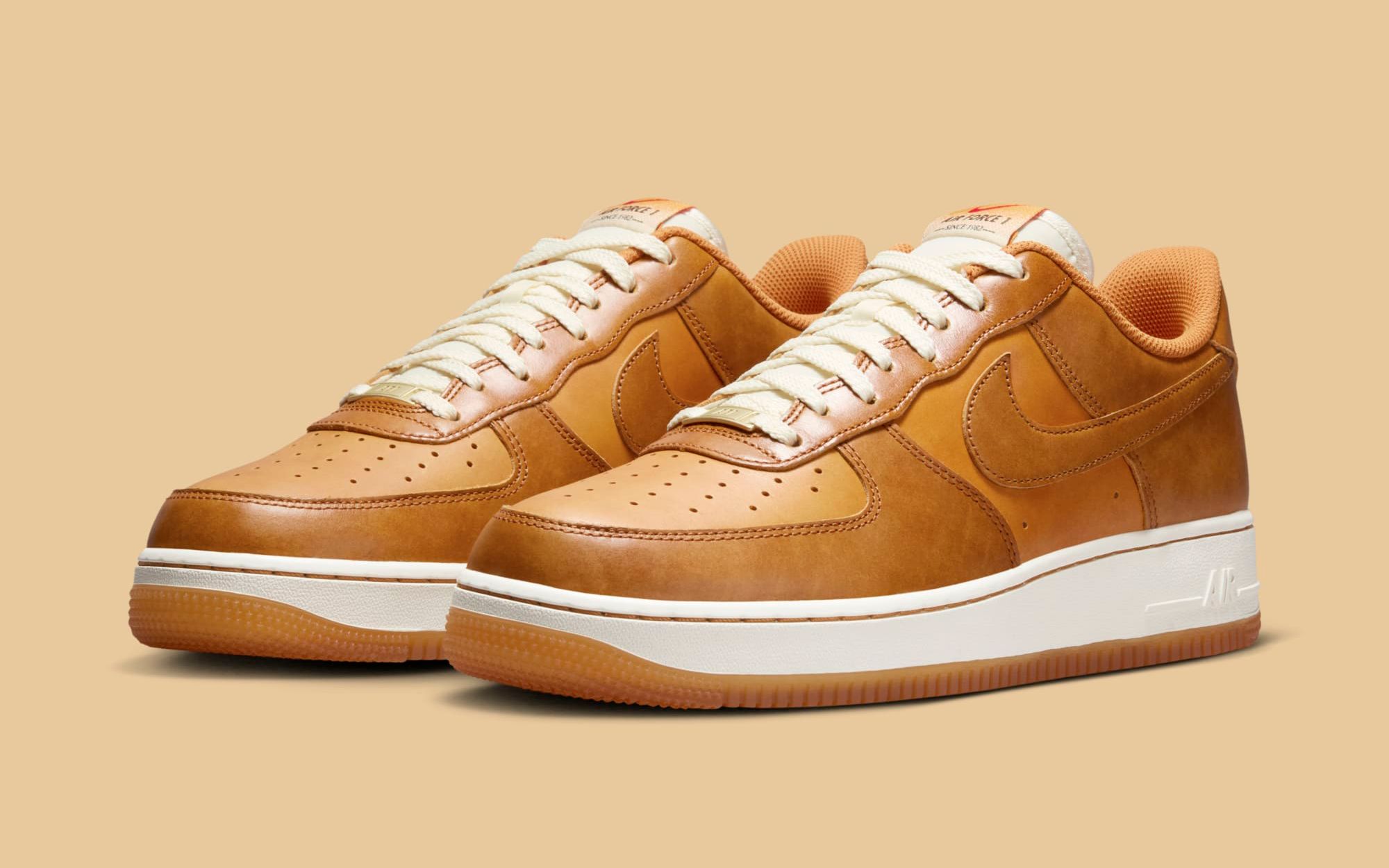 The Nike Air Force 1 Since 1982 Series Returns in Premium Tan Leather House of Heat