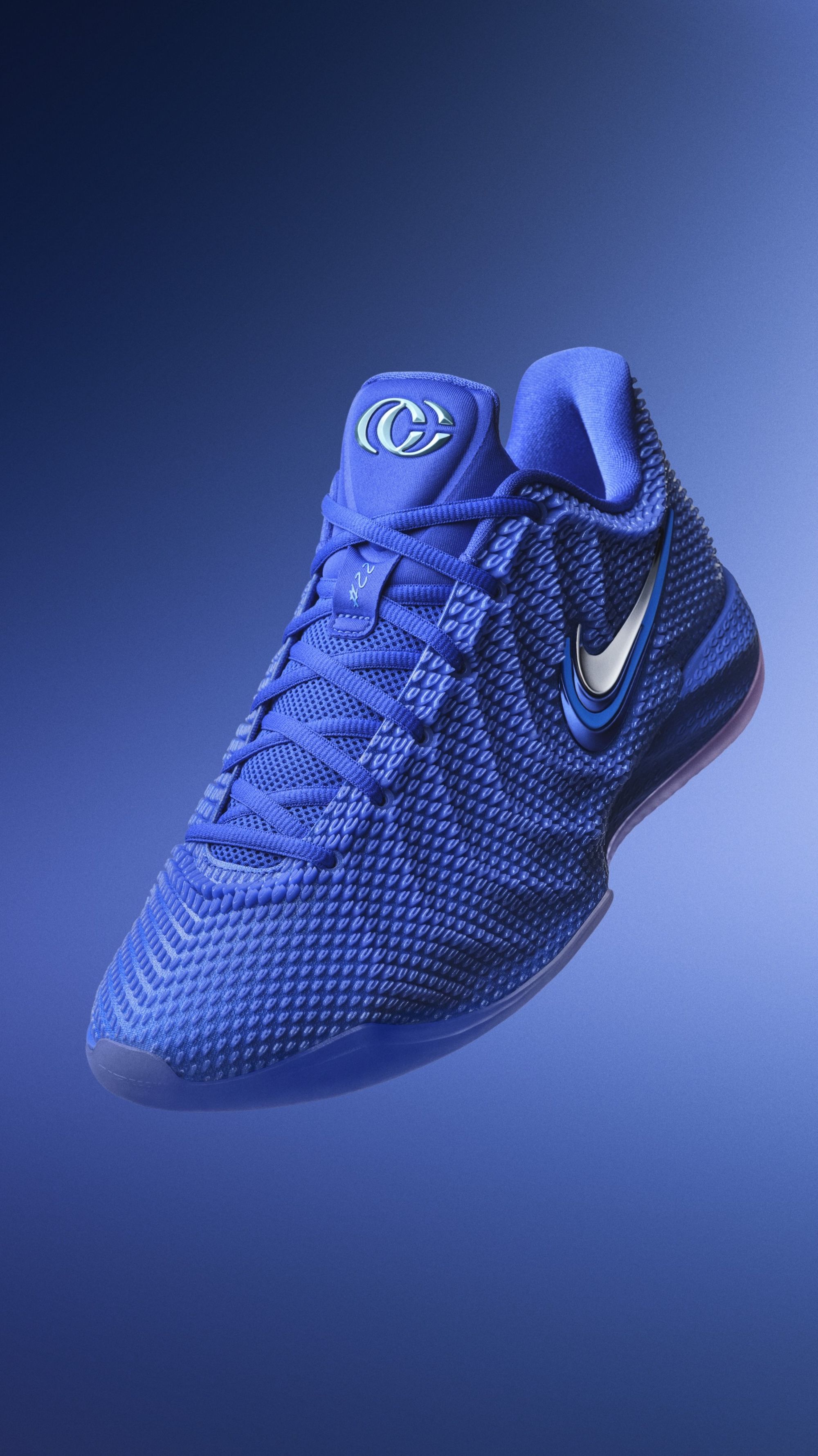 First-Look: Caitlin Clark's "Racer Blue" Nike Caitlin 1 basketball shoe.