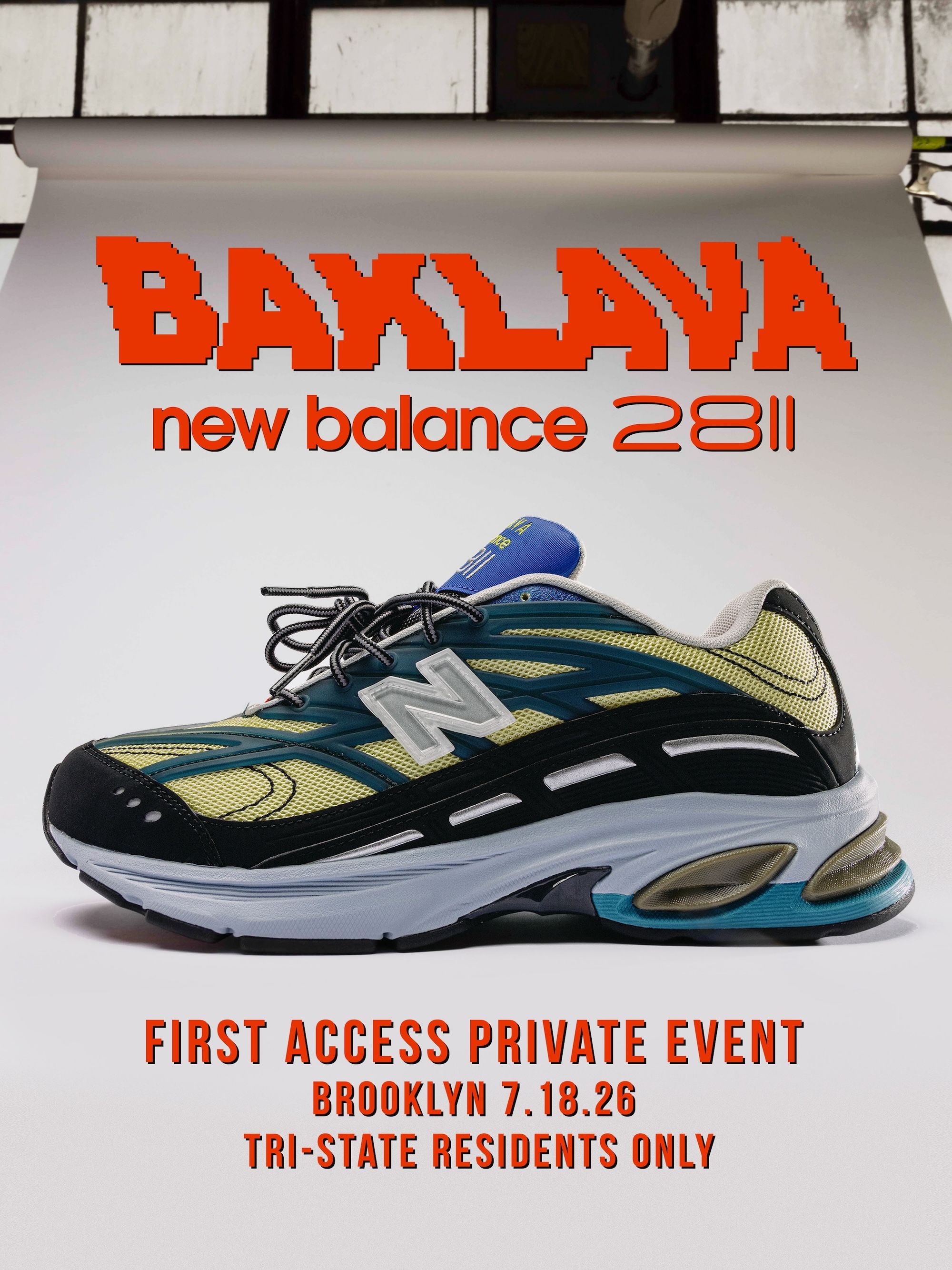 Private Event BAKLAVA x New Balance 2811 "MIKROČPSKE" Invite. Photo via Action Bronson.