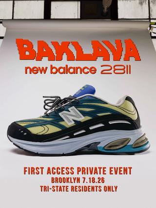 Private Event BAKLAVA x New Balance 2811 "MIKROČPSKE" Invite. Photo via Action Bronson.
