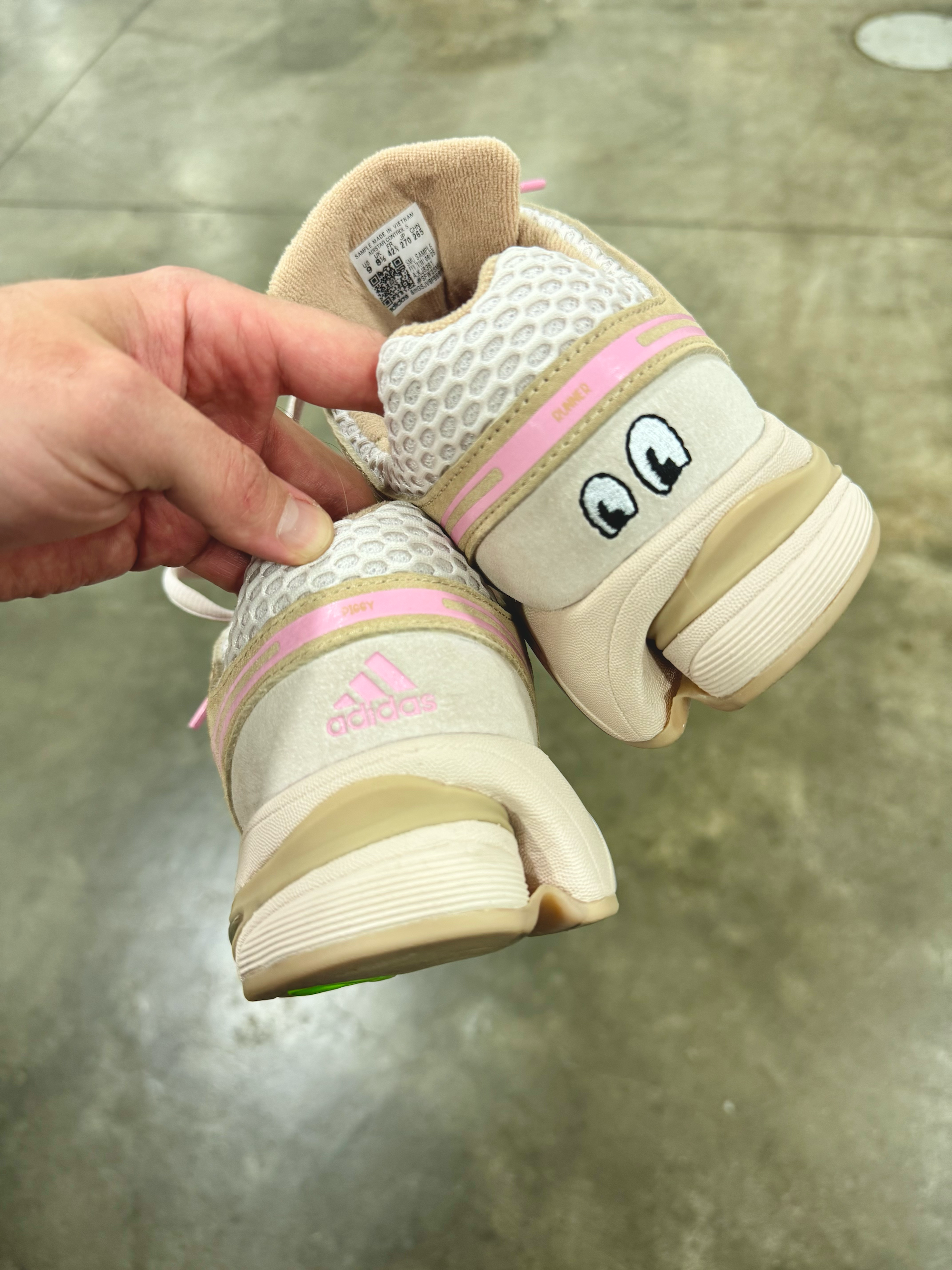 UNheardof's adidas Originals AdiStar Control 5 tan-and-pink "Porkchop" sample. Photo via Philip Lipschutz.