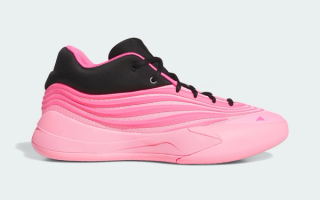 Adidas Dame X "Electric Pink" basketball shoe.