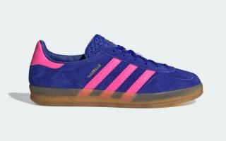 The Adidas store Gazelle Indoor is Available Now in "Lucid Blue/Lucid Pink"