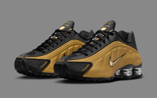 Official Images // Nike Shox R4 "Black and Gold"