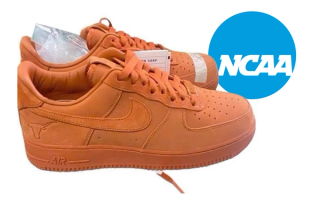 Texas Longhorns-inspired Nike Air Force 1, part of an NCAA collection.