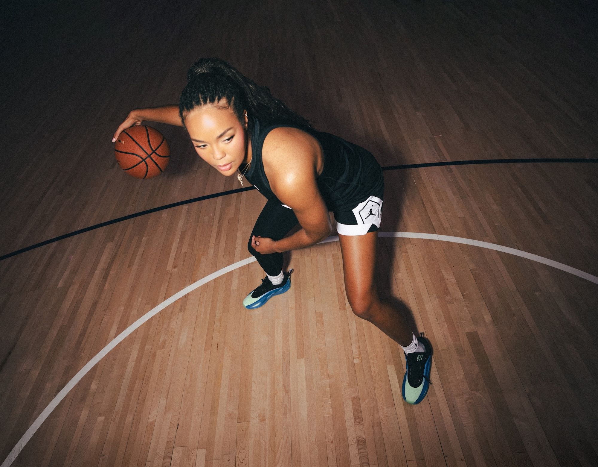 Napheesa Collier wearing her "Queen Phee" Jordan Heir Series 2 P.E. Photo via Nike.