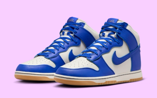 The "Racer Blue" Nike Dunk High Surfaces With A Gum Sole