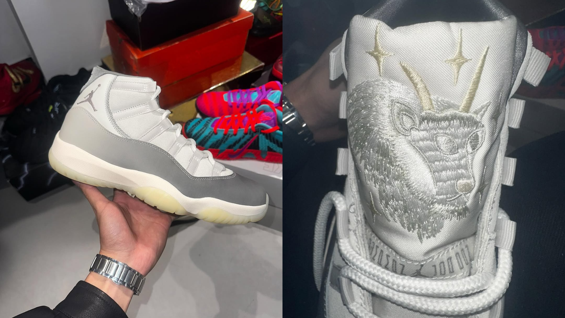 コレクション Michael Jordan's Japan visit premium Japanese Embroidery Lands on the Air Jordan 11 