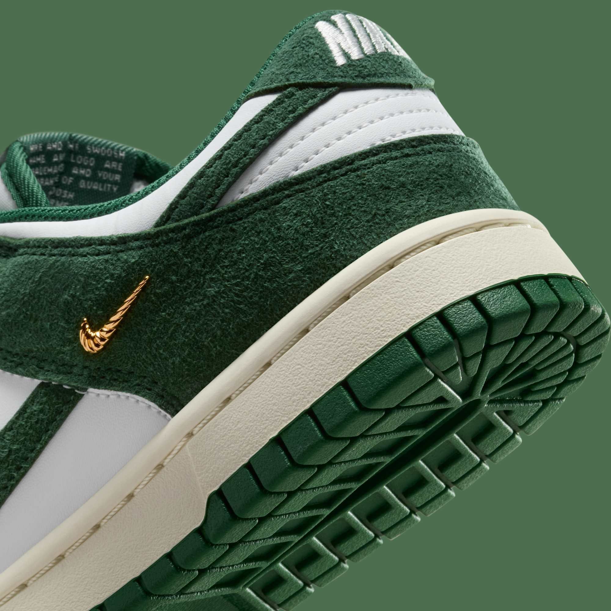 Nike Dunk Low “Gorge Green” Features Premium Suede and Gold