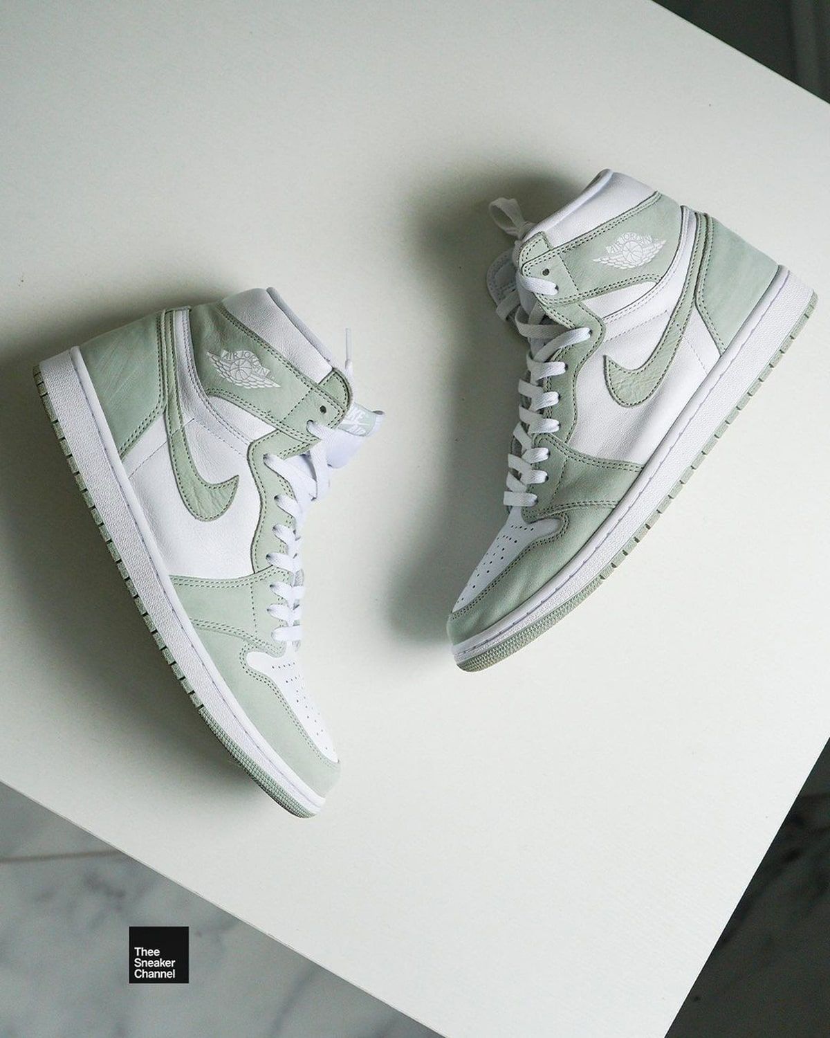 seafoam 1s white laces