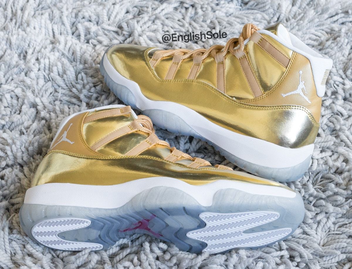 OVO x Air Jordan 11 Sample Surfaces in Shiny Metallic Gold House of Heat