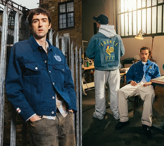 Levi's® Fan Collections for the England and France National Football Teams—including bandana and jackets.